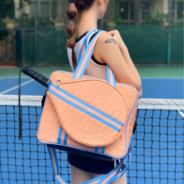 Striped Outdoor Neoprene Travel Portable Crossbody Shoulder Tennis Pack